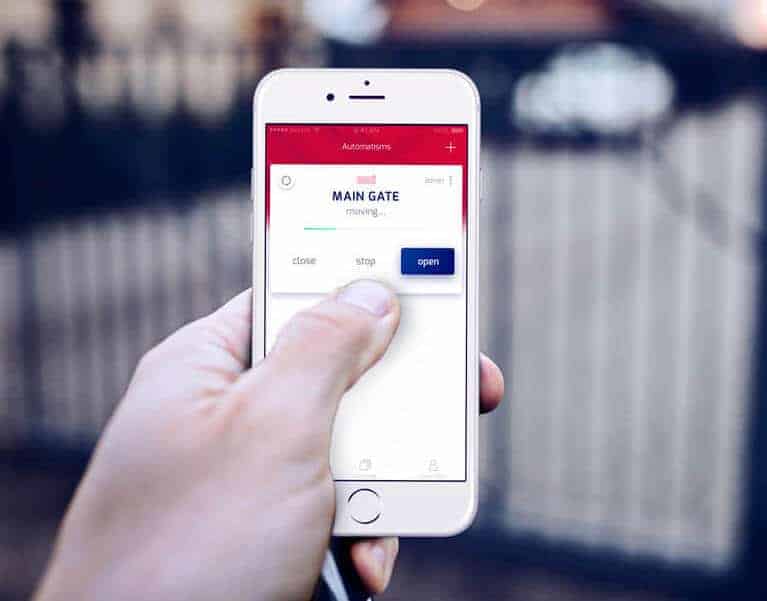 Opening electric gate with smartphone app