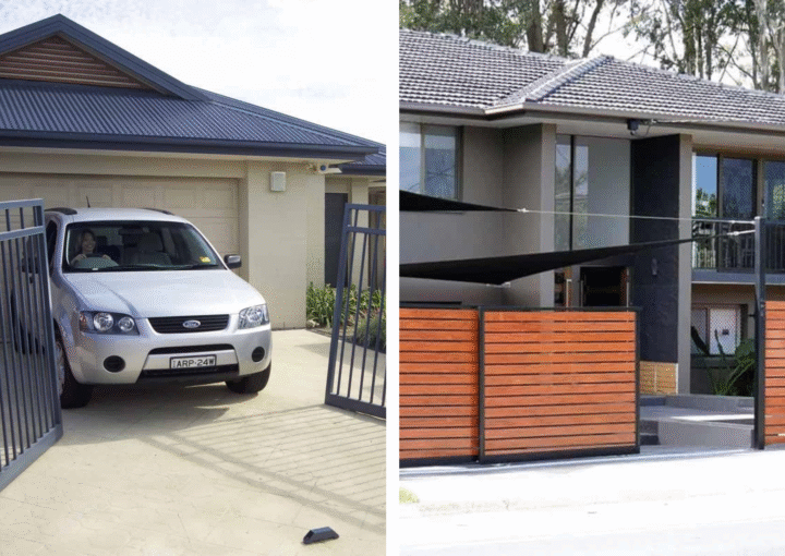 Driveway swing automatic gate vs sliding gate side-by-side